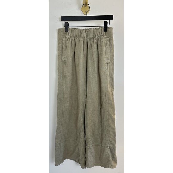 FREE PEOPLE Days End Pull-On Linen Blend Wide Leg Pants in Caiman Size X-Small - Picture 3 of 11